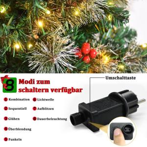 Kunstkerstboom met verlichting, 150 cm, kunstboom, snelle montage, met kerstboomstandaard voor kerstdecoratie, herbruikbaar (PVC LED, dennenboom, naaldboom)