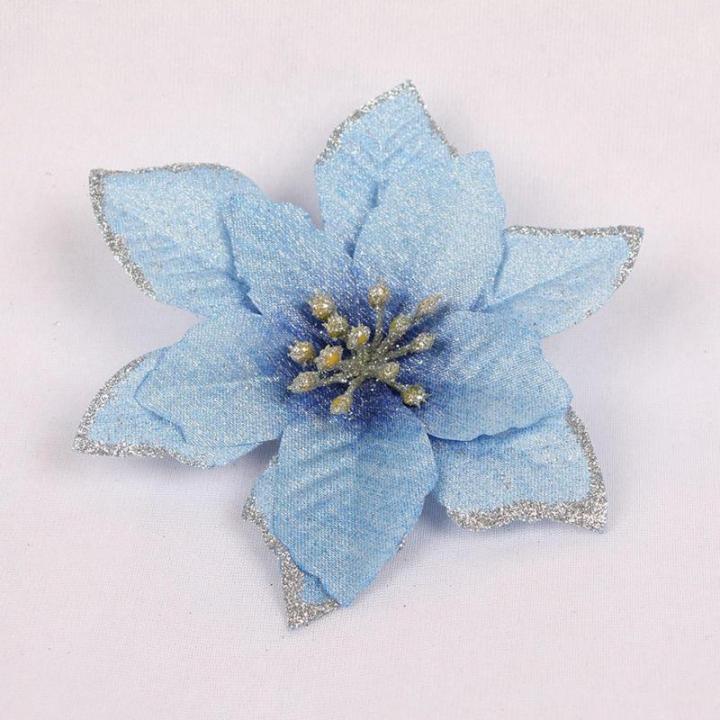 10/20/40pcs Weihnachtsbaum Dekorationen Künstliche Blumen Glitzer Faux Hochzeit Blumen Ornamente Für Weihnachtsbaum Neues Jahr Home Outdoor Dekoration