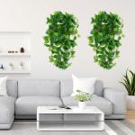 2 stuks hangende , , plastic groene plant, hangend, 105 cm, namaakklimop, plastic planten voor binnen en buiten, balkon, bruiloft, tuin, wanddecoratie