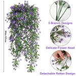 4 stuks , hangende kunstbloemen, decoratie, kunstklimop, kunstbloemen, hangplanten, kunstbloemen als echte vines, voor tuin, balkon, decoratie, blauw-paars
