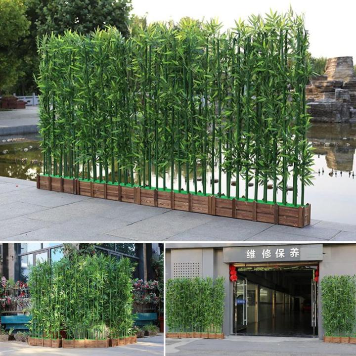 Vrijstaande scheidingswand ruimteverdeler van kunstmatige bamboe, dek, terras, tuin, binnenplaats, decoratie, planten, binnen- en buitenbarrière en ornamenten (kleur: 1 m, afmetin