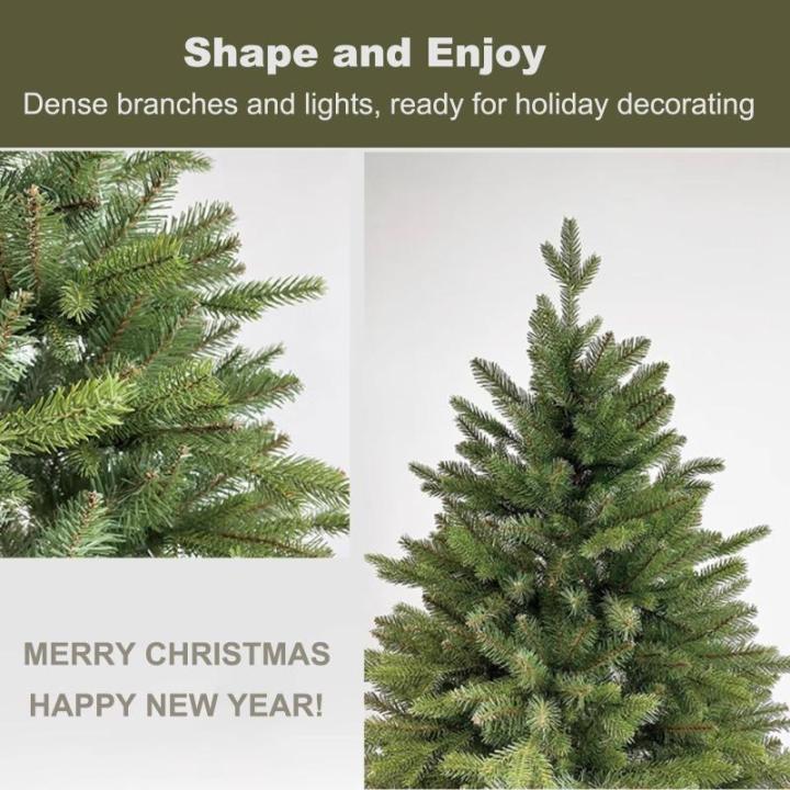 Kunstkerstboom, kerstboom met verlichting, realistische traditionele kerstboom, dichte takken, met metalen standaard, eenvoudig te monteren, perfect voor kerstdecoratie, 240 cm