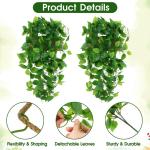2 stuks hangende , , plastic groene plant, hangend, 105 cm, namaakklimop, plastic planten voor binnen en buiten, balkon, bruiloft, tuin, wanddecoratie