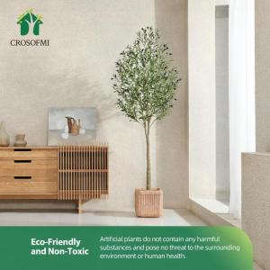 Künstliche Olivenbaum Pflanzen 210cm Fake Tropische Plastik Pflanze Perfekte Große Pflanzen im Topf für Indoor Outdoor Haus Büro Garten Moderne Dekoration Housewarming Geschenk