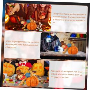 5 STK Kürbis-Vogelscheuche Halloween Tischdekoration Partyzubehör Für Den Herbst Vogelscheuche-kürbis-Ornamente Tischdeko Aus Kürbis Vogelscheuchenskulptur Harz Spielzeug Kün