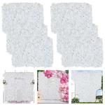 Blumenwandpaneele Weiß – Blumenwandhintergrund Seidenblumen Panel für Zuhause, Blumenwandpaneele, Hochzeitshintergrund, Abschlussfeier, 6 Packungen