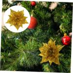 14 STK Künstliche Blumen Weihnachtsglitzerblume Stoff Weihnachtsstern Blumen Gold Kunstblumen Zur Dekoration Glitzerblumen Kuchendekorationen Weihnachtsglitter Große Kugeln Sport