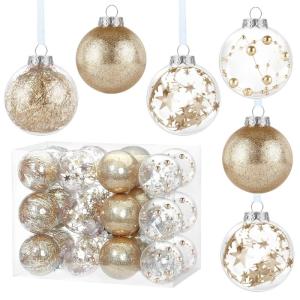 , roségoud, 24 x , kerstboomversiering, kerstdecoratie voor Kerstmis, feest