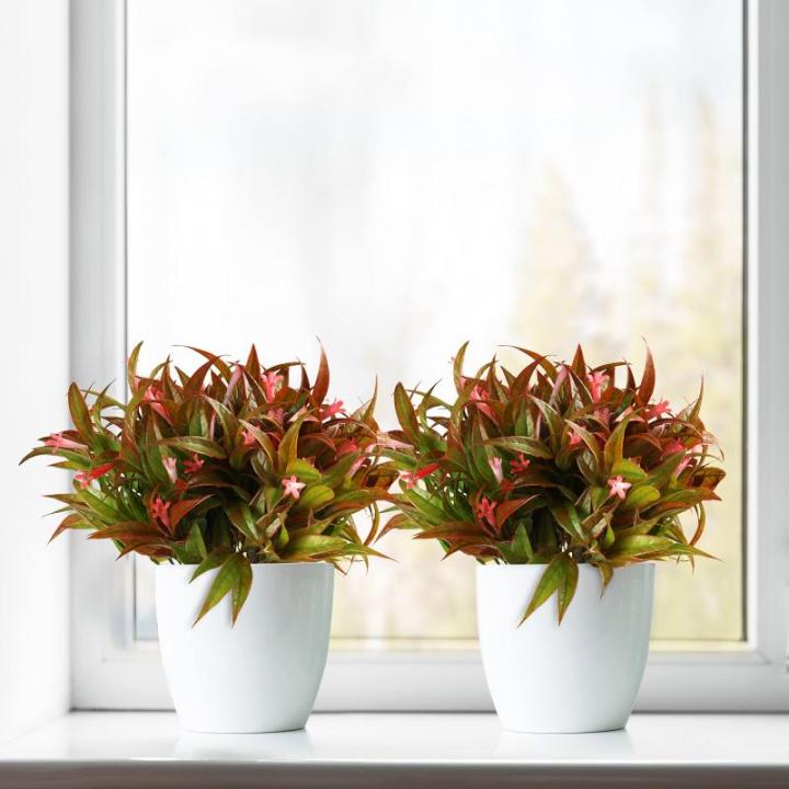 Artificieel Faux Hangende Morning Glory Bloemen (4 Pak) - Binnen/Buiten Nep Groene Planten voor Huis, Tuis, Hangplanten, Bosjes, Bruiloftguirlande en Kantoordecoratie