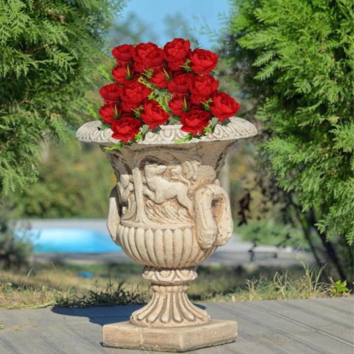 Kunstblumen wie Echt Künstliche Pfingstrosen Vintage Blumen Pfingstrosen mit Stielen für Hochzeitsdekoration Brautstrauß Arrangement 24 Stück 0802