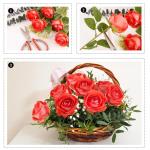 Kunstrozen, 10 stuks realistische zijden bloemen, enkele lange steel, namaakrozen, bruidsboeket voor bruiloft, thuis, feest, arrangement, hotel, tuindecoratie (lichtrood, 51 cm)