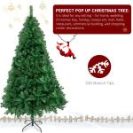 6 Fuß hoher künstlicher Weihnachtsbaum, unbeleuchtet, künstlicher Weihnachtsbaum mit Scharnier, 550 Zweigspitzen und faltbarem Metallständer, Weihnachtsweihnachtsbaum für Zuha