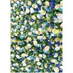 Blauer Dschungel-Stil, 5D-Stoff, Hintergrund, Blumenwand, Blumenarrangement, Blumen-Wandpaneel-Set, Seiden-Hortensie, Rose, Blumenpaneel Für Fotohintergrund, Home, Party, Hochzeit