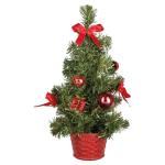 8582154 Decoratieve dennenboom met 10 leds, warm wit, met 6 uur timerfunctie, werkt op batterijen, voor Kerstmis, advent, als sfeerlicht, kerstboom, ca. 35 cm.
