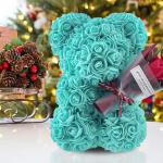 Valentijnsdag rozenbeer cadeau voor haar rozenbeer schattige teddybeer, kunstrozenbeer met rozenboeket, romantische rozen teddybeer cadeau voor Kerstmis