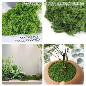 Kunstmos om te versieren, mos, decoratie, mos, om te knutselen, geconserveerd mos, decoratief mos voor kerstdecoratie, bloemen, mos, geconserveerd, als decoratie of om te knutselen