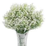 Real Touch Kunstmatige Gypsophila, 12 stuks, wit, voor bruiloft, feest, bruid, kantoordecoratie (wit)