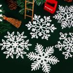 20 stuks sneeuwvlokken kerstboomdecoratie, kerstboomversiering, sneeuwvlokken, witte sneeuwvlokken, kerstboomversiering, hangende ornamenten voor kerstdecoratie