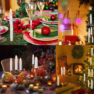 20/30/40/50/60 stuks LED-kaarsen, LED-kerstverlichting, draadloze dimbare kerstverlichting, vlamloze kerstkaarsen voor de kerstboom, kerstdecoratie, bruiloften, verjaardagen, feest