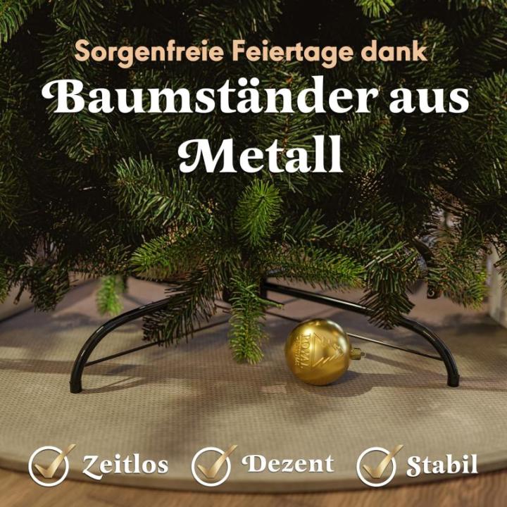 Weihnachtsbaum künstlich 210cm inkl. Metallständer - Naturgetreu mit dichten Zweigen - Künstlicher Weihnachtsbaum für Innen- & Außenbereich –Tannenbaum künstlich