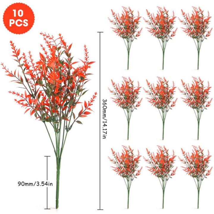 Kunstplanten, bloemen, in pot, net echt uv-bestendig, 10 bundels , , balkonplanten, struiken, decoratie, kunstbloem, lavendel voor tafel, huis,