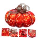 3 stuks glazen pompoen ornament lantaarns decoratie plantendecoraties miniatuur decoratie glazen pompoen voor het decoreren van kunstpompoenen glazen pompoen middenstukken