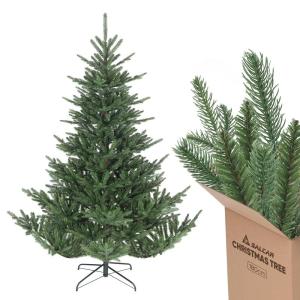 Kunstkerstboom 180 cm met natuurgetrouwe spuitgietelementen, snelle montage door klapscherm, kunstkerstboom (diameter ca. 120 cm, extra groot)