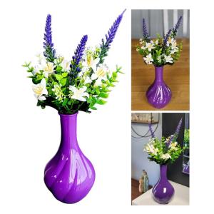 Kunstbloemen in pot decoratie woning modern deco woonkamer, geschenk, 32 cm, paars wit