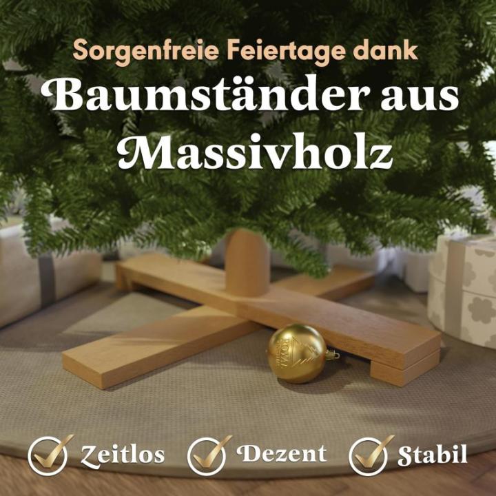 Kunstkerstboom, 180 cm, inclusief houten en metalen voet, natuurgetrouw met dichte takken, kunstkerstboom voor binnen en buiten, kunstkerstboom