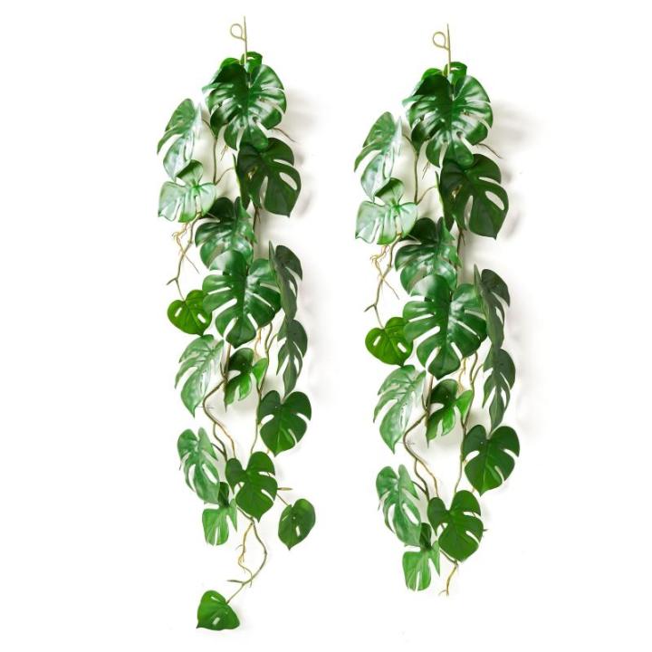 Set van 2 Split Philodendron-slinger, 104 cm, groen