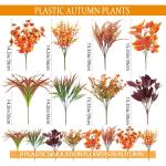 8 bundels kunstherfstbloemen herfstdecoratie herfstboeket kunstmatige eucalyptus, herfsttakken esdoornbladeren kunstbloem decoratie, herfstdecoratie voor binnen en buiten tafel bal