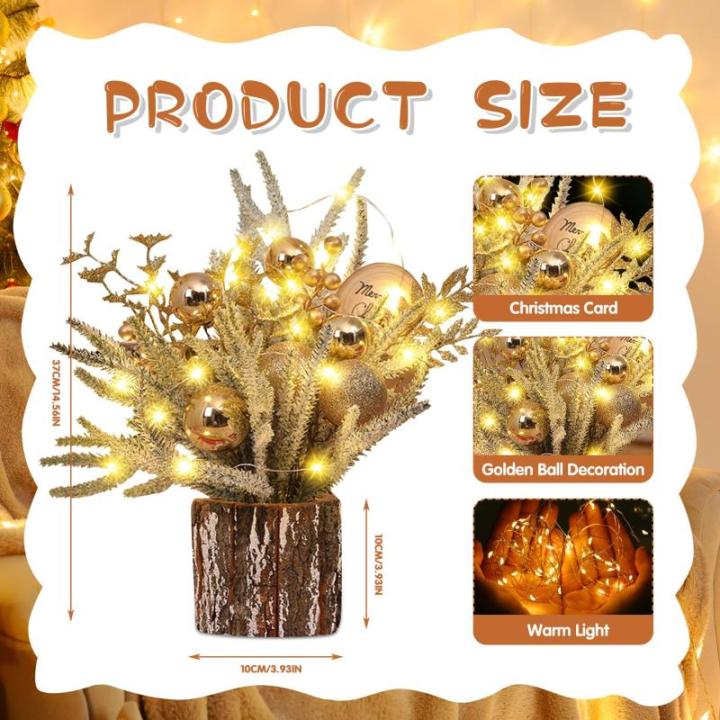 Kleiner Weihnachtsbaum mit Beleuchtung, 30cm Mini Weihnachtsbaum Weihnachtsdeko Beleuchtet Künstlicher Weihnachtsbaum LED Weihnachtsbeleuchtung Klein Tannenbaum für Weihnachten D
