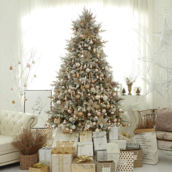 80-pack geassorteerde onbreekbare kerstbalversieringen set decoratieve Hangers met herbruikbaar handgeschenkpakket voor kerstboom