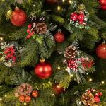 6 x decoratieve maretak, decoratieve maretakjes om op te hangen, decoratieve takken als knutselbenodigdheden, verfraait geschenken en potpourris (6 stuks - rood + groen + wit)