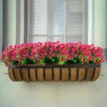 Kunstbloemen, 8 bundels voor buiten, uv-bestendig, kunstbloemen, vervaagt niet, groene kunstplant, tuin, veranda, raam, box, kantoor, struiken, decoratie, roze