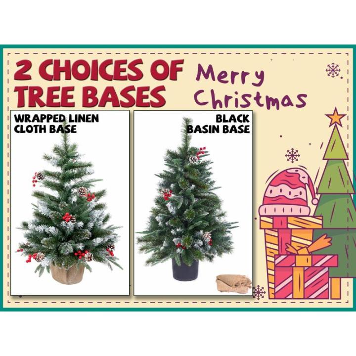 Kleine kerstboom | 7,5 m tafelkerstboom, 6 dennenappels, 6 bessen, 155 takken (dunne, nepe, glanzende sneeuw) | pluizig en realistisch | kerststemming