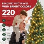 Kunstkerstboom van 120 cm, pvc, met metalen standaard, premium Nordmann-spar, moeilijk ontvlambare automatische kerstboom, natuurgetrouwe kunstkerstboom