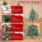 150/195 cm Künstlicher Weihnachtsbaum mit 200/420 LED-Lichtern und 8 Beleuchtungsmodi, Kunstbaum mit roten Ananas & Beeren, Christbaum mit Metallständer für Weihnachten (150 cm)