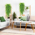 , 4/6 stuks, hangend, 80 cm, varen, groene bladeren, hangplant, , nepgroene plant, plastic planten, hangend voor binnen en buiten, decoratie (varen) (6)