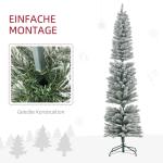Kunstkerstboom, 210 cm met 180 ledlampen, 405 takken, opvouwbare standaard, voor kerstfeest, binnen, groen + wit