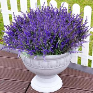 10 bundels kunstlavendelkunstbloemen zoals echte kunstbloemen voor buiten, weerbestendige balkonplanten, kunstplant, outdoor, kunstbloemen, uv-bestendig, voor tafel, raam, tuin, ba