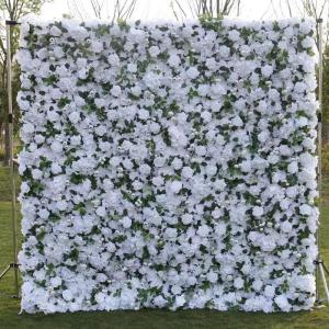3D-Rosen-Blumen-Wandpaneel, Weiße Stoffbasis, Gefälschte Seide, Hochzeit, Party, Fotostudio, Blumen-Wandhintergrund Für Innen- Und Außendekoration(3M*3M)