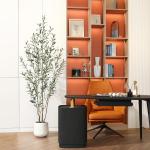 Olijfboom, , 210 cm, kunstplant met levensechte vruchten, kunstolijfboom in witte pot, indoor decoratie (1 stuks)