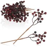 20 x strooidecoratie, decoratieve takken met bessen, decoratieve takken om te strooien als knutselbenodigdheden, verfraait geschenken en potpourris (20 stuks, rode bessen)