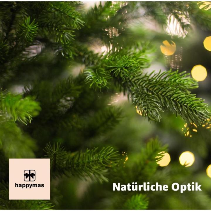 Nordmann Kunstkerstboom, groen, 180 cm, bedrieglijk echte en natuurgetrouwe dennenboom, met standaard, 180 cm