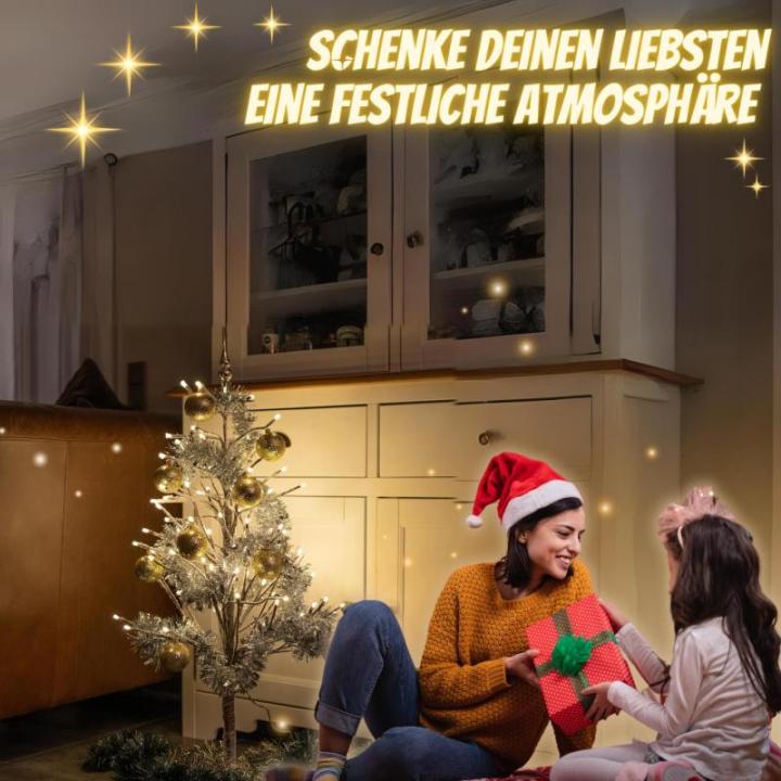 LED kerstboom 80 cm bruin - met 88 warmwitte leds en sneeuwdecoratie - kerstboom / dennenboom geschikt voor buiten - takken en takken buigzaam - incl. metalen standaard
