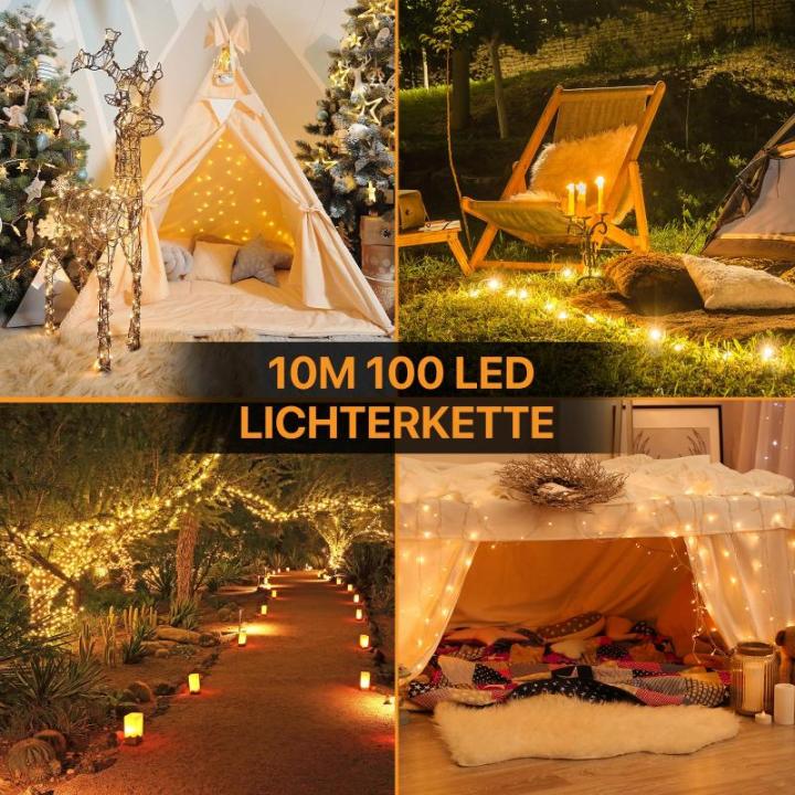 Batterij lichtketting 10 m warm wit