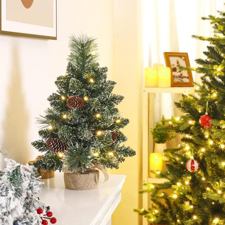 Mini Kerstboom met LED Verlichting, 70 cm, Dennenboom met Sterpiek en Echte Dennenappels, Voor Kerstdecoratie, Advent (70 cm met Afstandsbediening)