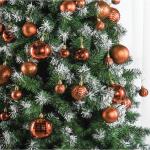 koperoranje kerstbalornamenten voor kerstversiering - 36 stuks kerstboom onbreekbare ornamenten met ophanglus voor vakantie- en feestdecoratie (combo van 6 stijlen in 3 maten)
