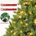Kerstboom met verlichting, glans, kunstkerstboom met lichtketting, kunst-Nordmann-spar inclusief 350 warmwitte ledlampen, 820 takken en metalen standaard, van pvc (H210 cm)